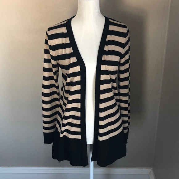 LOFT Sweaters - Ann Taylor LOFT Striped Open Cardigan